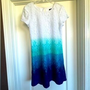 Girls lace dress blue ombre. Disorderly Kids. Lined.